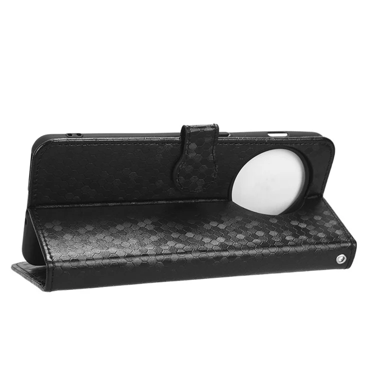 Capa de Proteção para Celular OnePlus 11 5G, Padrão Pontilhado Impresso, Carteira com Suporte, Capa de Couro PU Resistente a Choques - Preta