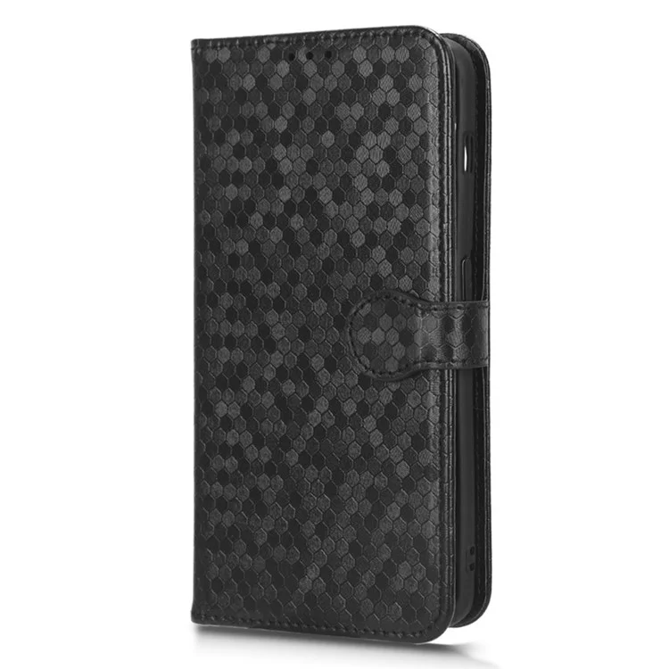 Capa de Proteção para Celular OnePlus 11 5G, Padrão Pontilhado Impresso, Carteira com Suporte, Capa de Couro PU Resistente a Choques - Preta