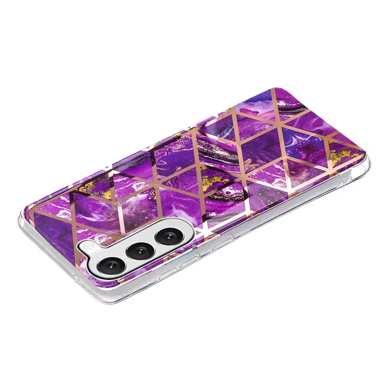TPU Phone Case for Samsung Galaxy A14 5G / 4G , Electroplating IMD Pattern Printed Phone Cover - Electroplated Purple Marble