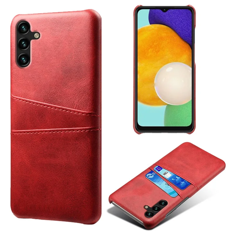 Capa de Proteção para Celular Samsung Galaxy A34 5G, Capa de Telefone a Prova de Quedas com Dois Slots para Cartões - Vermelho