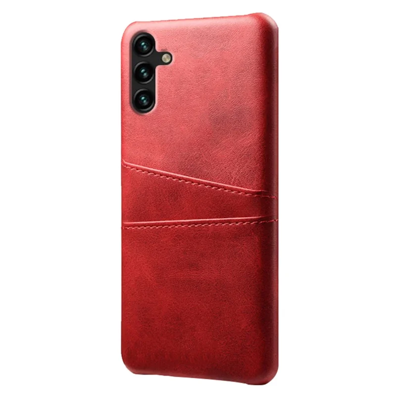Capa de Proteção para Celular Samsung Galaxy A34 5G, Capa de Telefone a Prova de Quedas com Dois Slots para Cartões - Vermelho