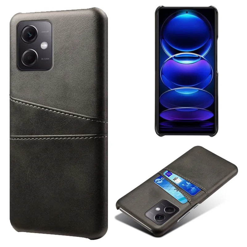 Phone Back Cover For Xiaomi Redmi Note 12 5G (Global) / (India) / (China) / Poco X5 5G , Scratch-resistant Phone Case with Dual Card Slots - Black