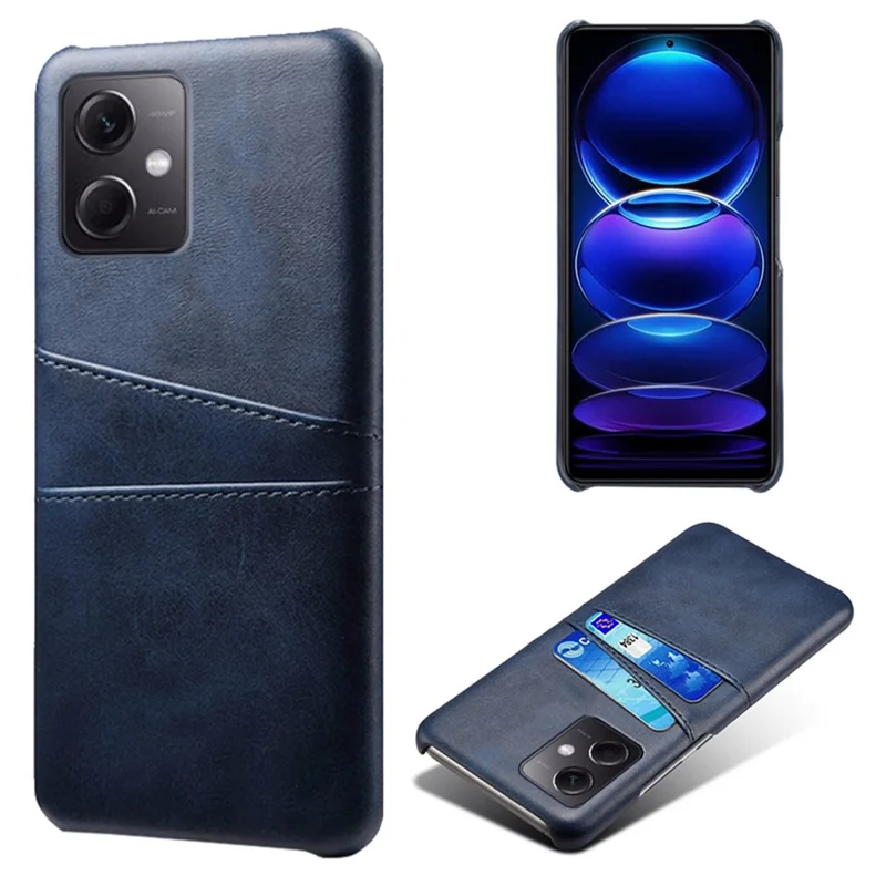 Funda Trasera de Teléfono para Xiaomi Redmi Note 12 5G (Global) / (India) / (China) / Poco X5 5G, Funda de Teléfono Resistente a Arañazos con Ranuras para Tarjetas Dobles - Azul