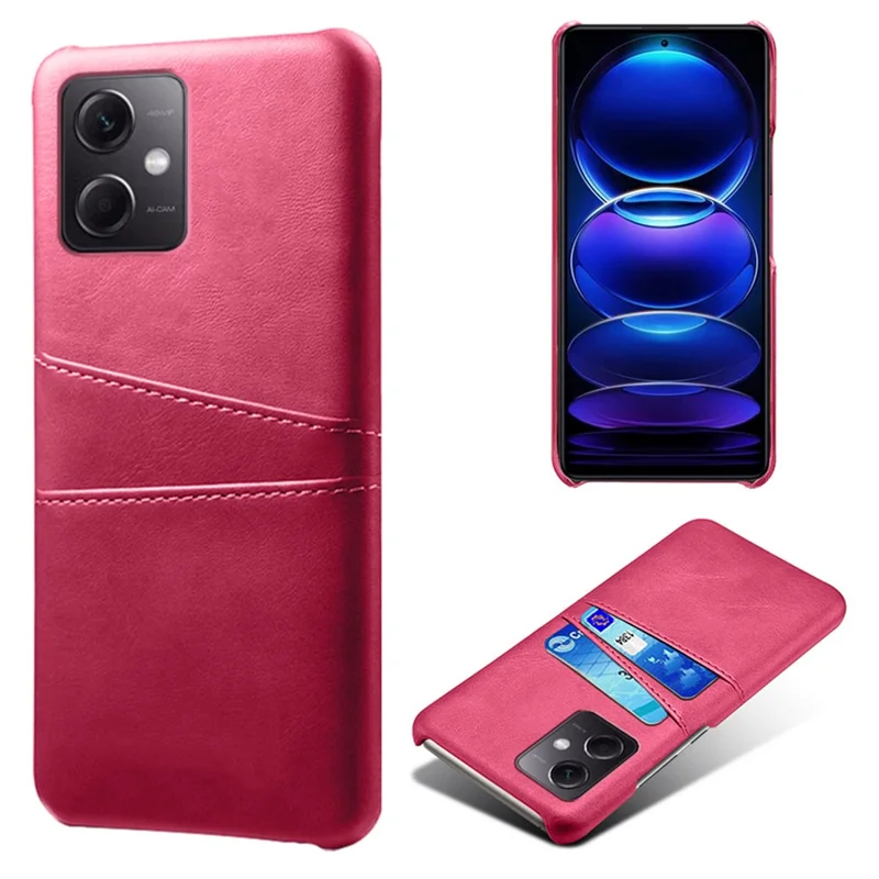 Coque de téléphone pour Xiaomi Redmi Note 12 5G (Global) / (Inde) / (Chine) / Poco X5 5G, Coque de téléphone résistante aux rayures avec deux emplacements pour cartes - Rose
