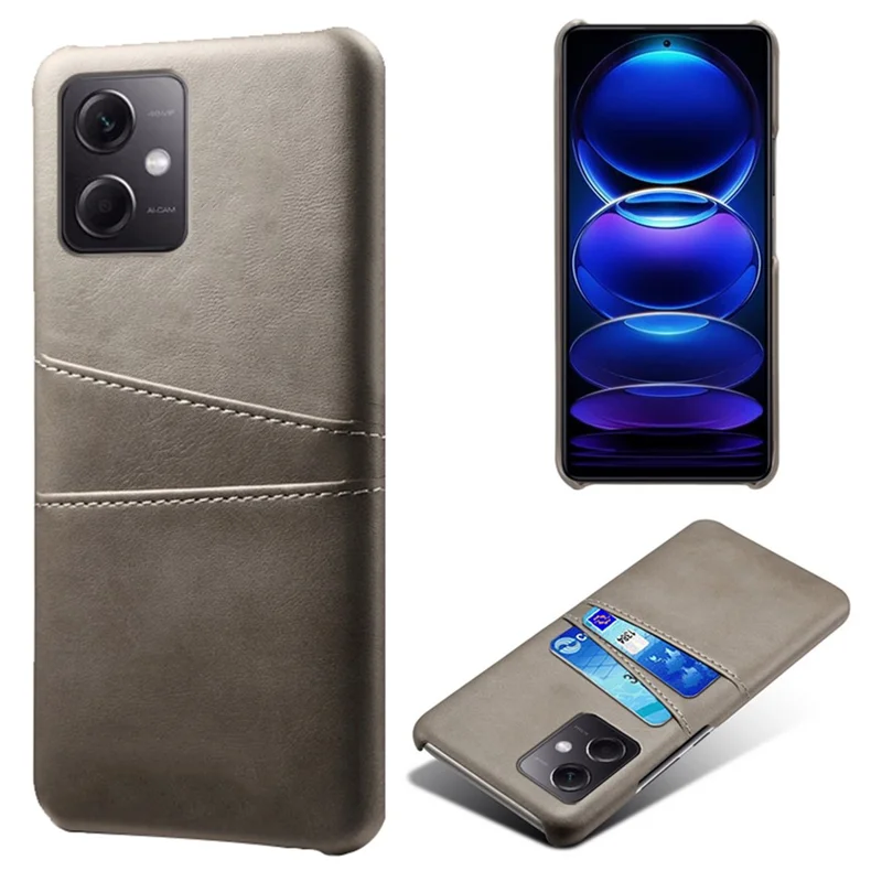 Phone Back Cover For Xiaomi Redmi Note 12 5G (Global) / (India) / (China) / Poco X5 5G , Scratch-resistant Phone Case with Dual Card Slots - Grey