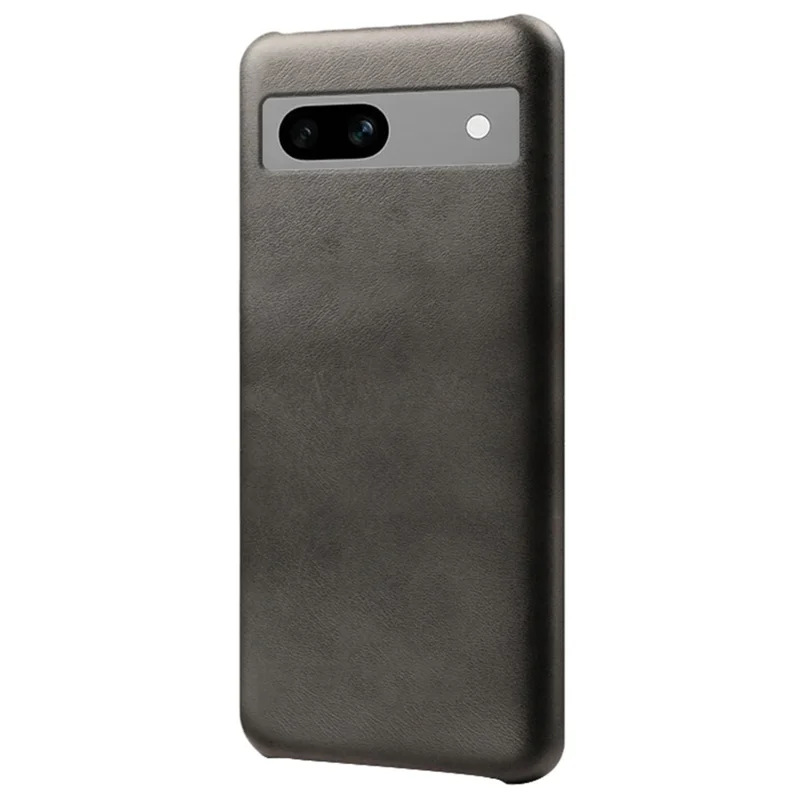 Protective Phone Cover for Google Pixel 7a, PU Leather Coated PC Calf Textured Shockproof Slim Mobile Phone Case - Black