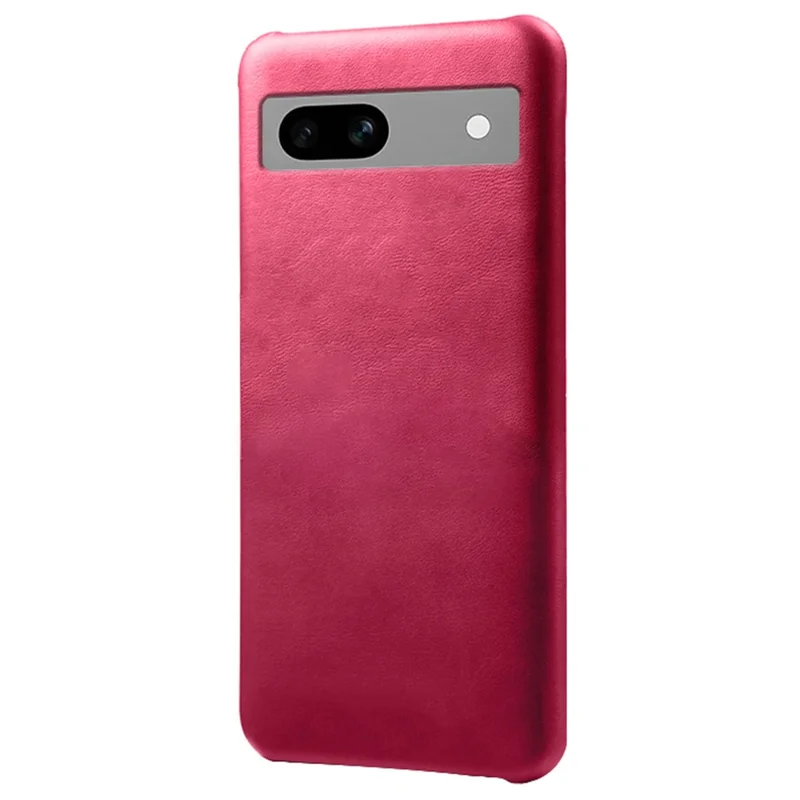 Protective Phone Cover for Google Pixel 7a, PU Leather Coated PC Calf Textured Shockproof Slim Mobile Phone Case - Rose