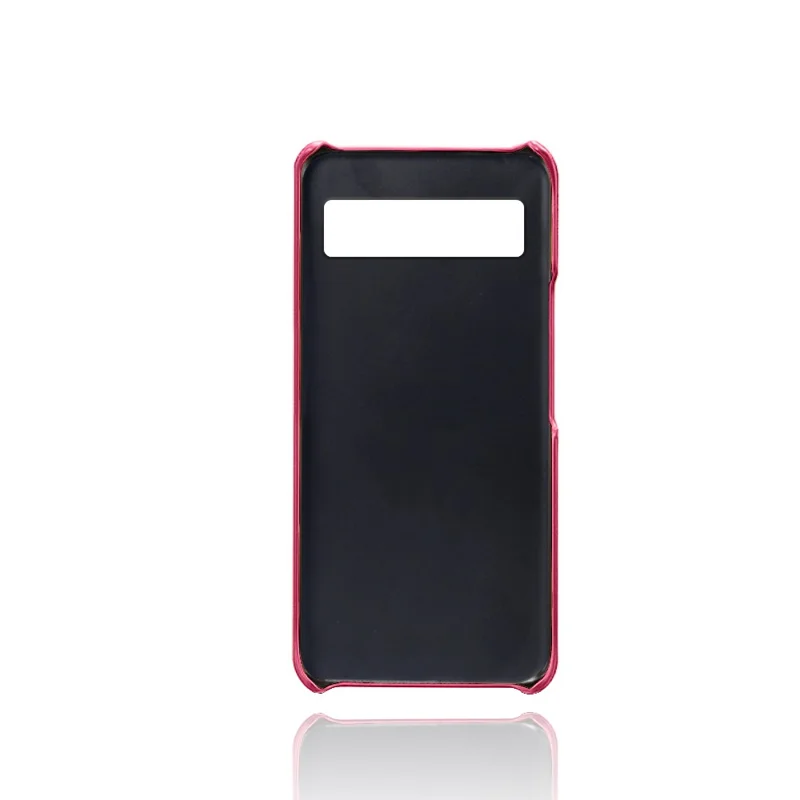 Protective Phone Cover for Google Pixel 7a, PU Leather Coated PC Calf Textured Shockproof Slim Mobile Phone Case - Rose