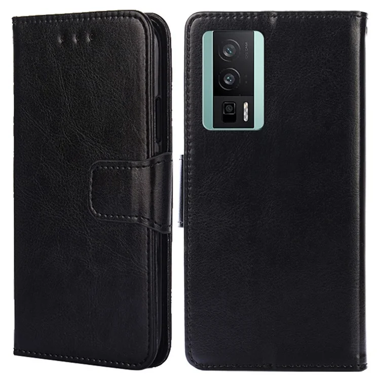 Per Xiaomi Poco F5 Pro 5G / Redmi K60 Pro 5G / K60 5G Protezione completa Custodia in pelle per cellulare Flip Stand Portafoglio Antiurto Custodia per smartphone - Nero