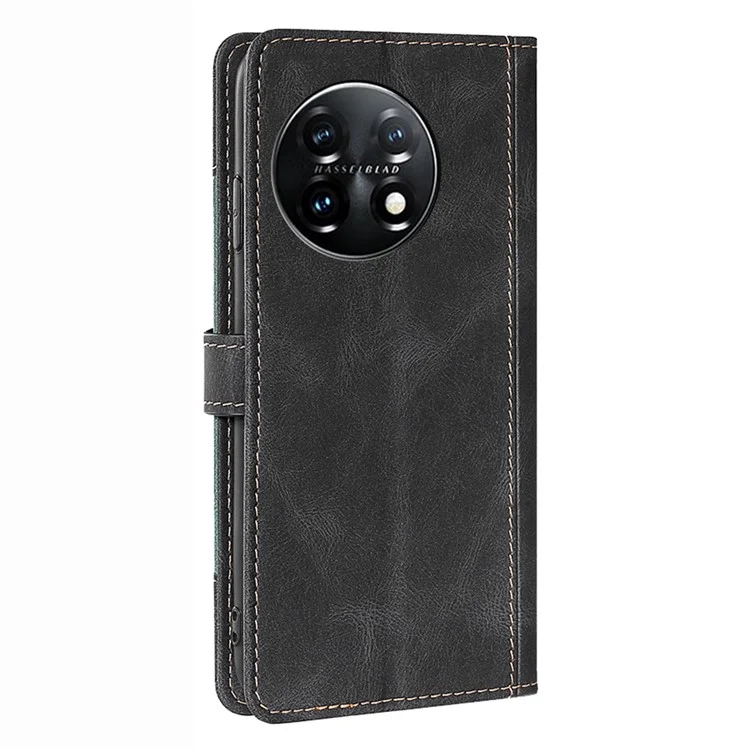 Capa de Telefone Celular à Prova de Choques para OnePlus 11 5G, Padrão de Chapéu de Palha Suporte Carteira Anti-Arranhaduras Capa de Telefone Móvel - Preto