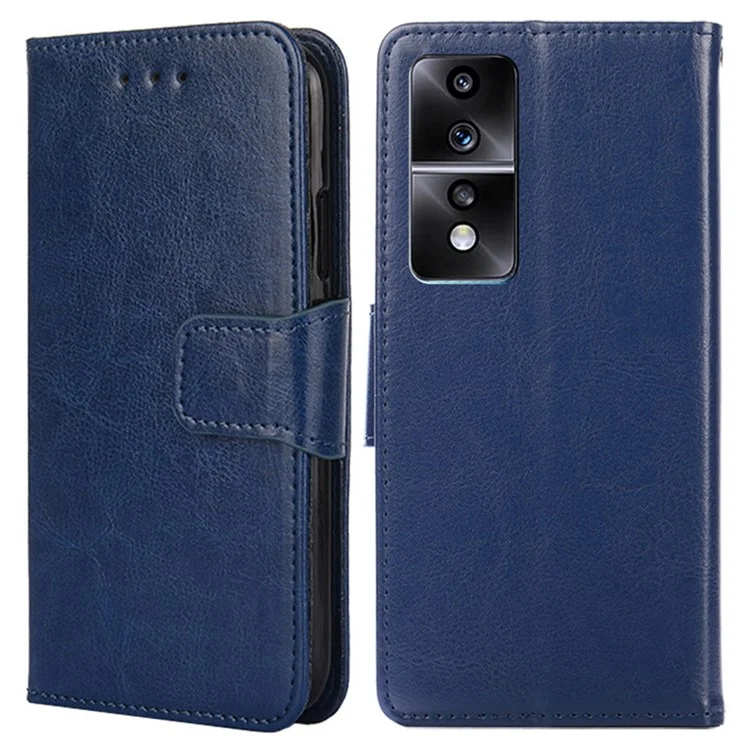 Pour l'honneur 80 GT 5G Portefeuille en cuir PU texturé Support pour téléphone Étui de protection Coque de téléphone portable - Saphir 