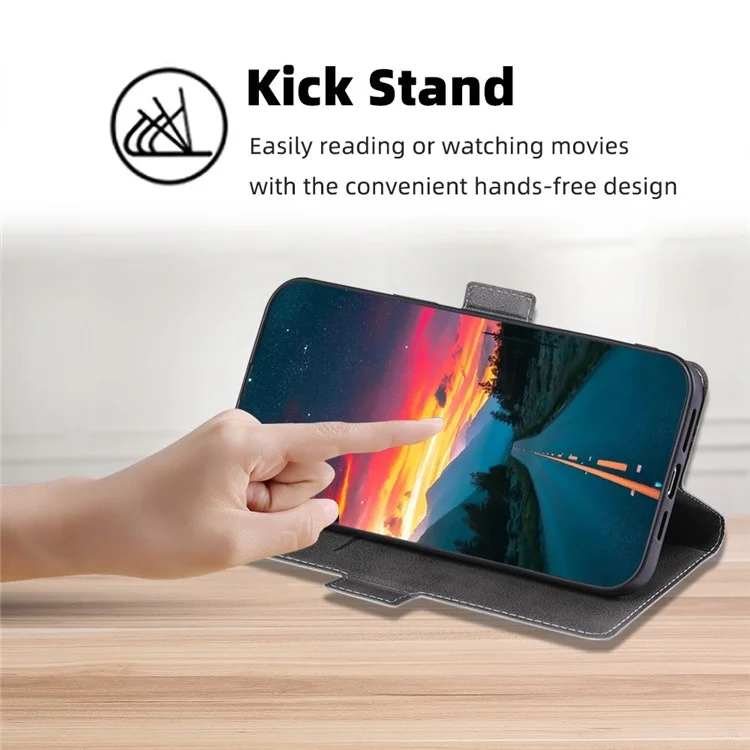 For Honor 80 GT 5G Shockproof PU Leather Cover Card Holder Foldable Stand Phone Case - White