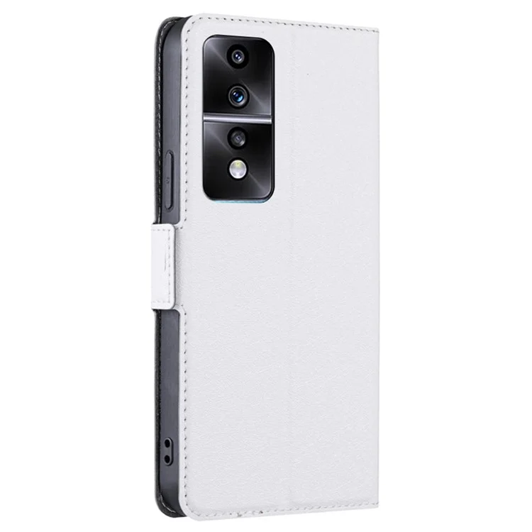 For Honor 80 GT 5G Shockproof PU Leather Cover Card Holder Foldable Stand Phone Case - White