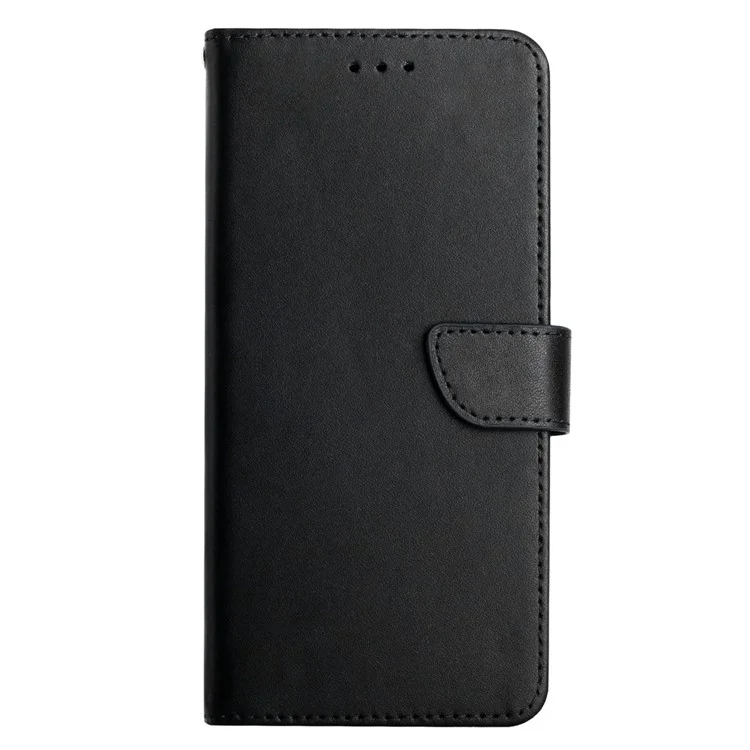 HT02 Para Oppo Reno8 T 4G Nappa Texture Genuine Leather Phone Case Wallet Stand Flip Shell - Preto