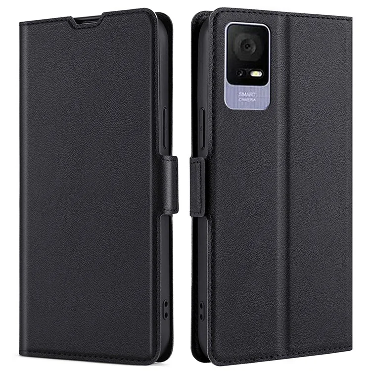 Pour TCL 405 / 406 / 408 Ultra Slim PU Leather Stand Cover Drop Resistant Phone Case with Card Slot - Noir