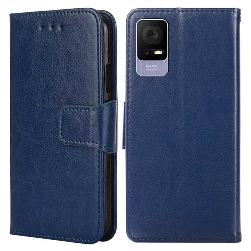 Stand Cover for TCL 405 / 406 / 408, Shockproof Textured PU Leather Phone Wallet Case - Sapphire