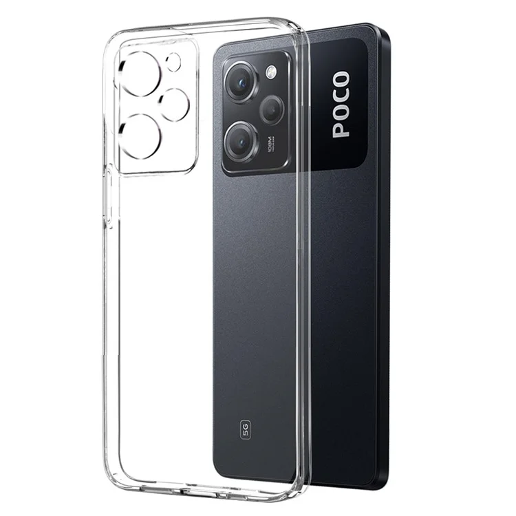 NORTHJO per Xiaomi Poco X5 Pro 5G / Redmi Note 12 Pro Speed 5G 2-in-1 Custodia protettiva antiurto TPU + Pellicola protettiva per schermo in vetro temperato HD - Trasparente