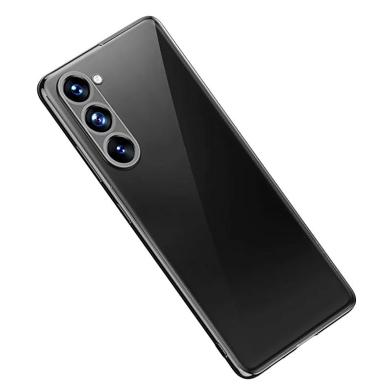 SULADA Clear Phone Cover for Samsung Galaxy S23+, Straight Edge Electroplating Soft TPU Case - Black