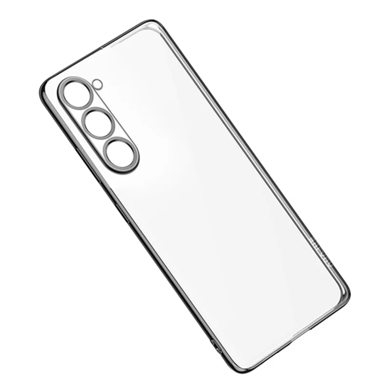 SULADA Clear Phone Cover for Samsung Galaxy S23+, Straight Edge Electroplating Soft TPU Case - Black