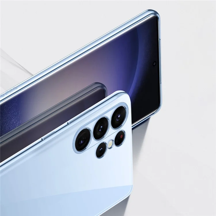 Étui de téléphone TPU SULADA pour Samsung Galaxy S23 Ultra, Couvercle de téléphone clair à bord droit avec électrodéposition - Violet
