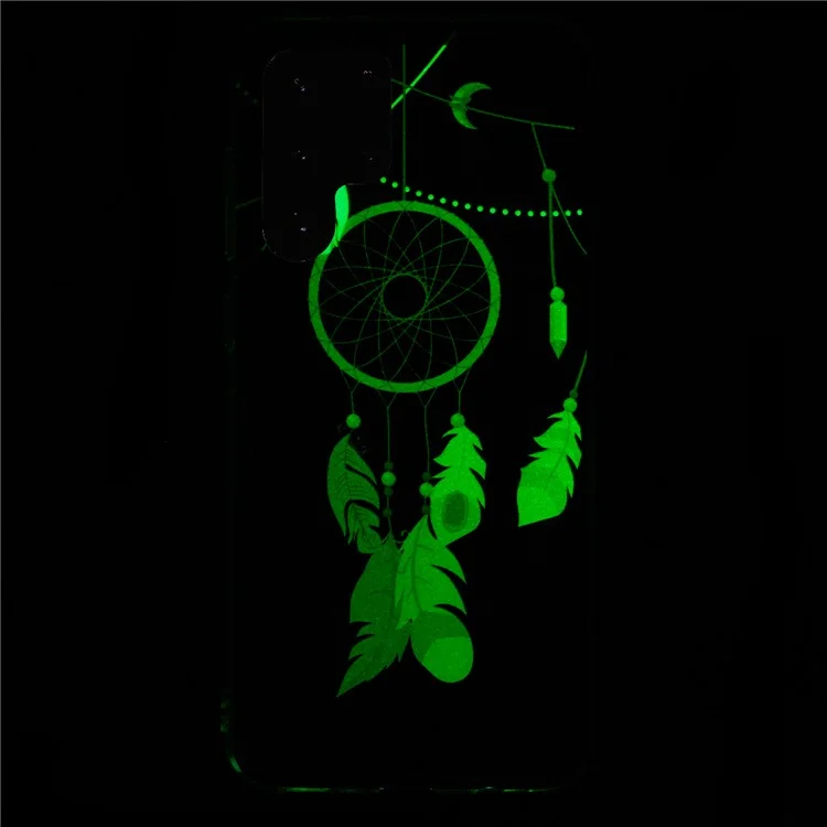 Soft TPU Phone Case for Samsung Galaxy S23 Ultra, Luminous Noctilucent Pattern Printing IMD Phone Cover - Black Wind Chimes