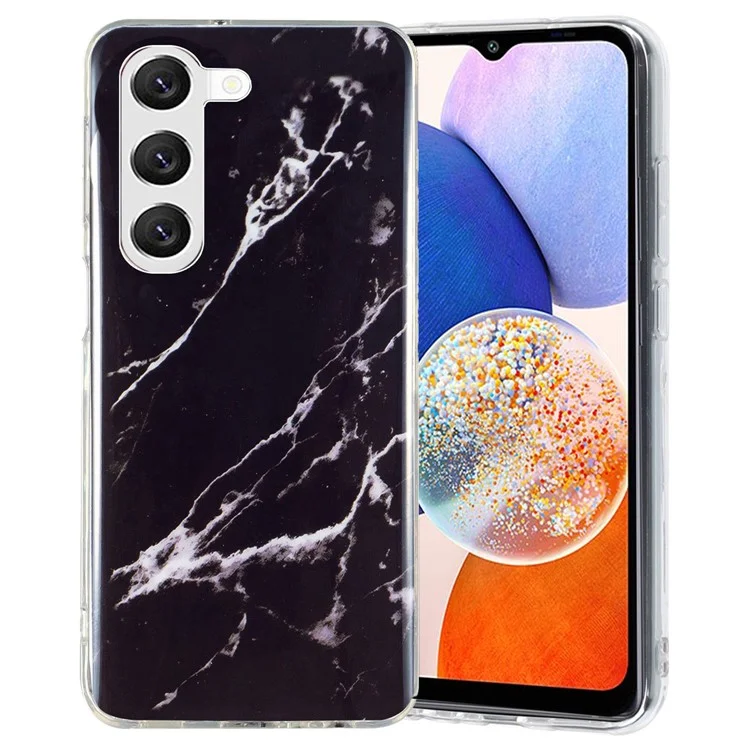 Per Samsung Galaxy A14 5G / 4G IMD Marmo Motivo TPU Case Drop Resistant Back Protector Phone Cover - Nero