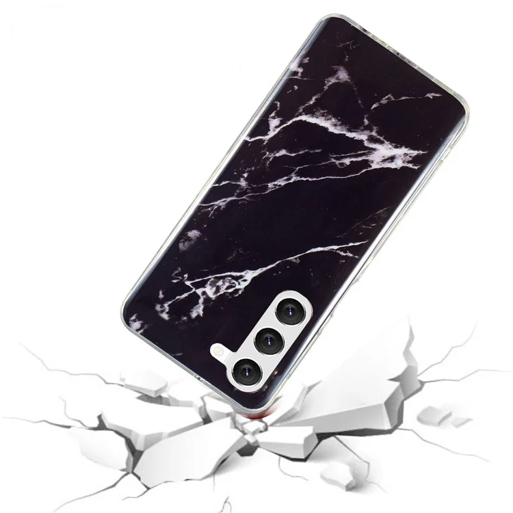 Per Samsung Galaxy A14 5G / 4G IMD Marmo Motivo TPU Case Drop Resistant Back Protector Phone Cover - Nero