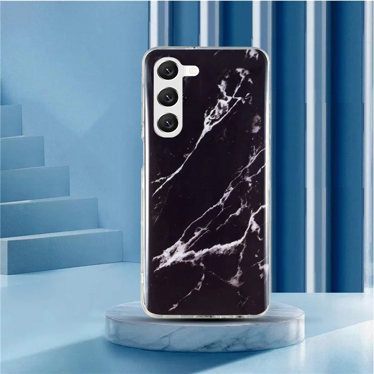 Per Samsung Galaxy A14 5G / 4G IMD Marmo Motivo TPU Case Drop Resistant Back Protector Phone Cover - Nero