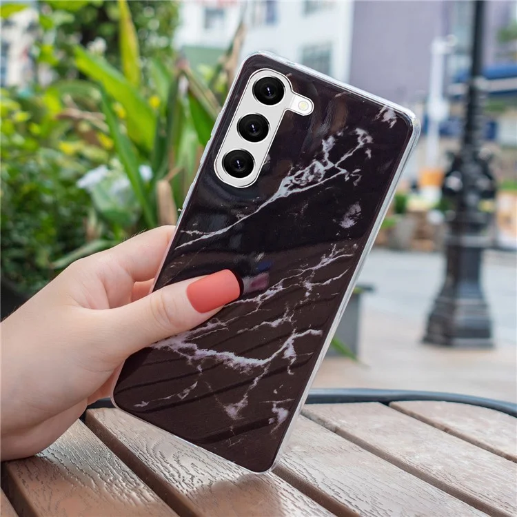 Per Samsung Galaxy A14 5G / 4G IMD Marmo Motivo TPU Case Drop Resistant Back Protector Phone Cover - Nero
