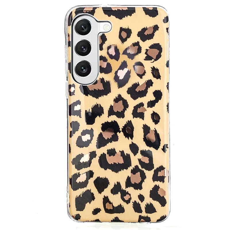 Cell Phone Cover for Samsung Galaxy S23+, IMD Pattern Printing Electroplating Phone TPU Case - Electroplated Leopard Print