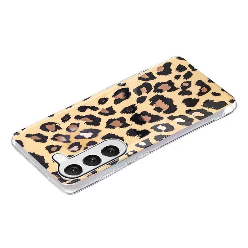 Cell Phone Cover for Samsung Galaxy S23+, IMD Pattern Printing Electroplating Phone TPU Case - Electroplated Leopard Print