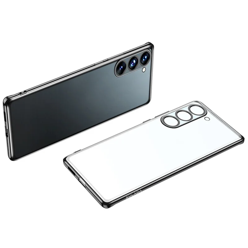 SULADA Nature Series Matte Phone Case for Samsung Galaxy S23 Electroplating Soft TPU Phone Cover - Black