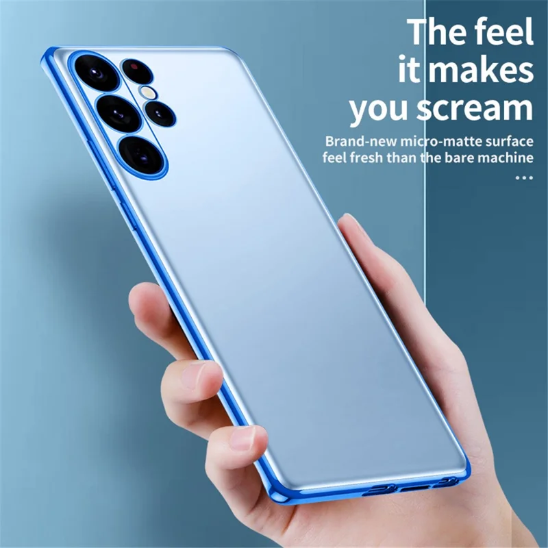 SULADA Nature Series Matte Phone Case for Samsung Galaxy S23 Electroplating Soft TPU Phone Cover - Black