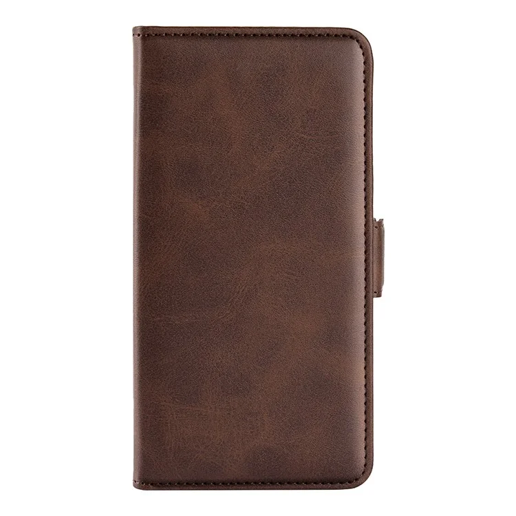 Pour Motorola Moto G13 4G Calf Texture PU Leather Wallet Phone Case Protective Cover avec Stand - Marron