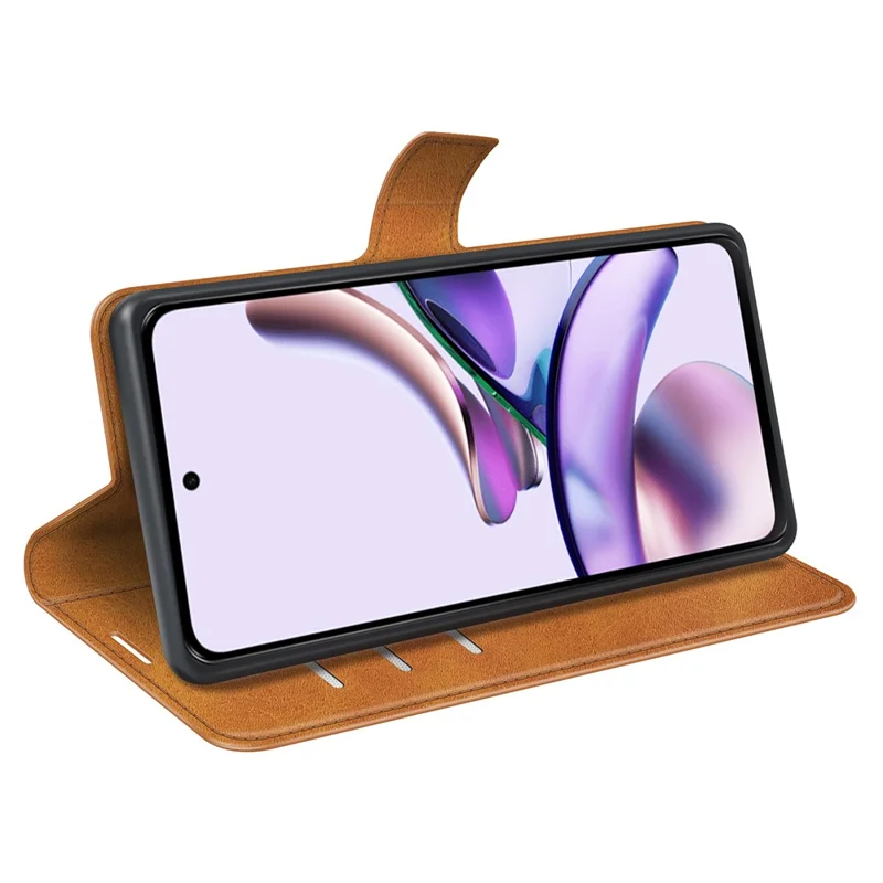 Per Motorola Moto G13 4G Custodia telefonica antiurto in pelle PU con supporto e portafoglio - Giallo