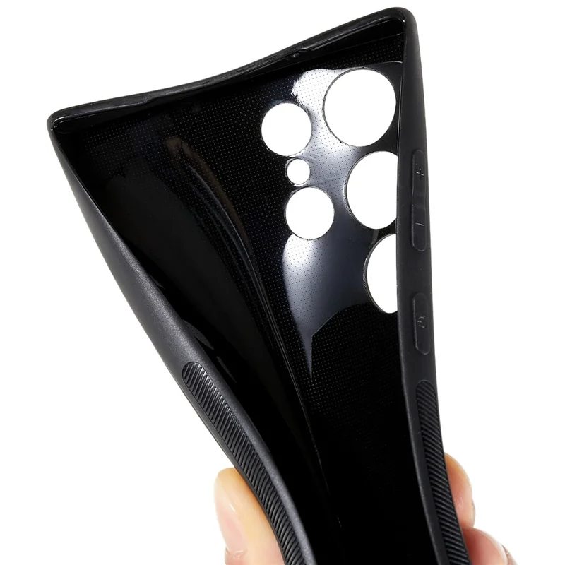 Carbon Fiber Case for Samsung Galaxy S23 Ultra, Anti-Fingerprint Soft TPU Protective Phone Cover