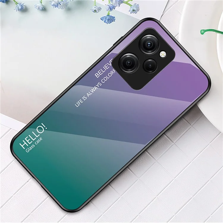 Para el Xiaomi Poco X5 Pro 5G / Redmi Note 12 Pro Speed 5G Funda de Teléfono Vidrio Templado Funda Delgada - Púrpura Degradado