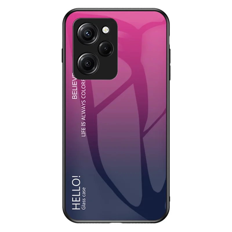 For Xiaomi Poco X5 Pro 5G / Redmi Note 12 Pro Speed 5G Phone Case Tempered Glass Slim Case - Gradient Rose