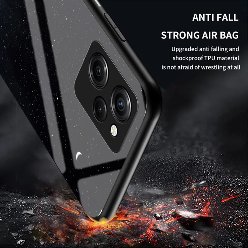 Per Xiaomi Poco X5 Pro 5G / Redmi Note 12 Pro Speed 5G Custodia per cellulare Vetro temperato+PC+TPU Motivo cielo stellato Custodia per telefono - Cielo stellato da sogno