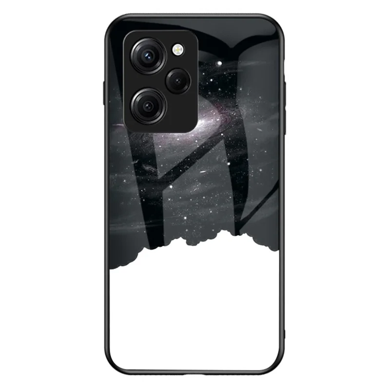 Til Xiaomi Poco X5 Pro 5G / Redmi Note 12 Pro Speed 5G telefonbeskytter med temperede glas+PC+TPU stjernehimmelmønster - Kosmisk stjernehimmel