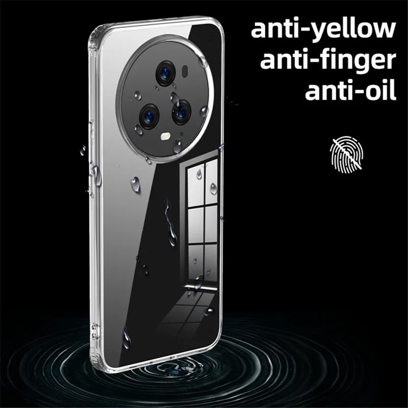 Phone Case for Honor Magic5 Pro , Hard PC Soft TPU Non-Slip Protective Phone Cover - Black