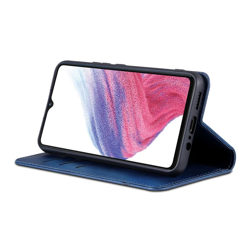 AZNS PU Leather Phone Case for Samsung Galaxy A04e 4G / F04 4G / M04 4G, Stand Magnetic Absorption Flip Wallet Cover - Blue
