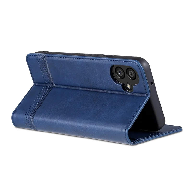 AZNS PU Leather Phone Case for Samsung Galaxy A04e 4G / F04 4G / M04 4G, Stand Magnetic Absorption Flip Wallet Cover - Blue