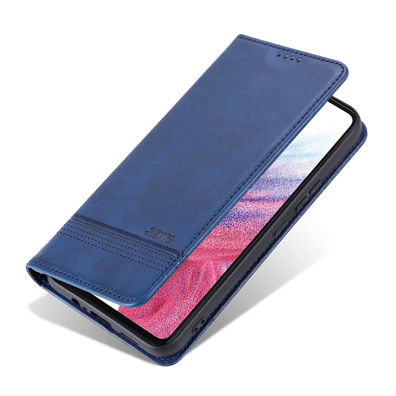 AZNS PU Leather Phone Case for Samsung Galaxy A04e 4G / F04 4G / M04 4G, Stand Magnetic Absorption Flip Wallet Cover - Blue