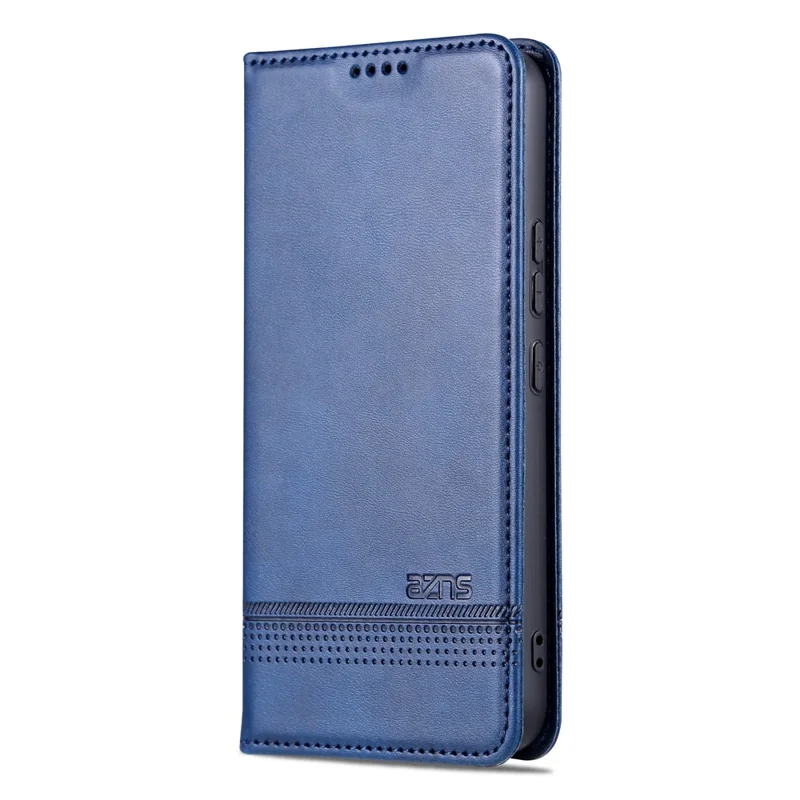 AZNS PU Leather Phone Case for Samsung Galaxy A04e 4G / F04 4G / M04 4G, Stand Magnetic Absorption Flip Wallet Cover - Blue