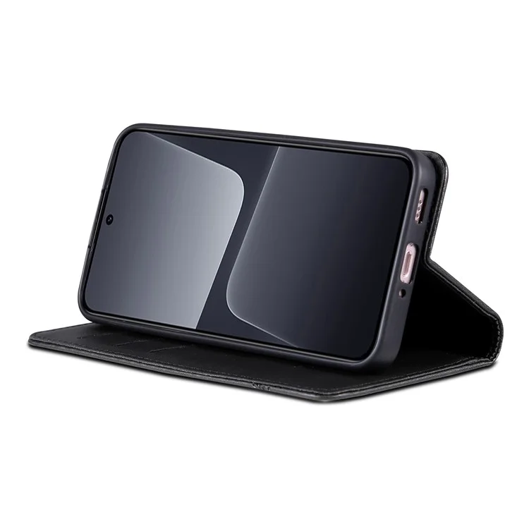 AZNS Pour Xiaomi 13 5G Étui Flip en Cuir Portefeuille Avec Support - Texture de Cuir de Vache Antichocs - Noir