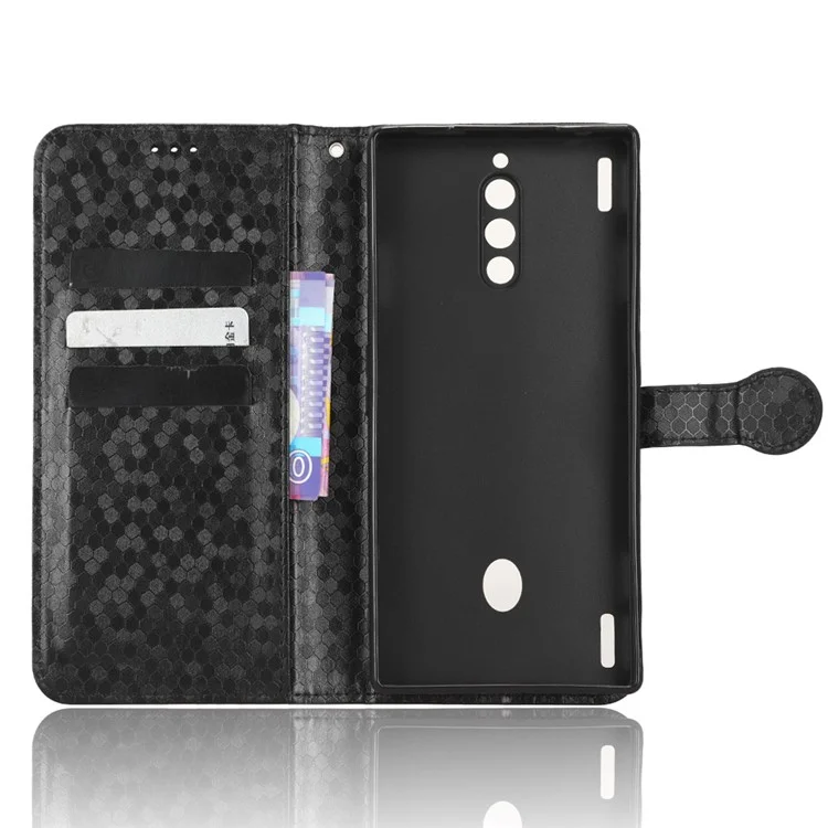 For ZTE nubia Red Magic 8 Pro 5G / Magic 8 Pro+ 5G PU Leather Phone Case Wallet Stand Imprinted Dot Pattern Flip Phone Cover - Black