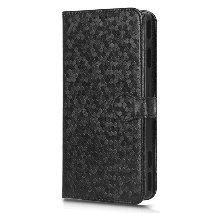For ZTE nubia Red Magic 8 Pro 5G / Magic 8 Pro+ 5G PU Leather Phone Case Wallet Stand Imprinted Dot Pattern Flip Phone Cover - Black