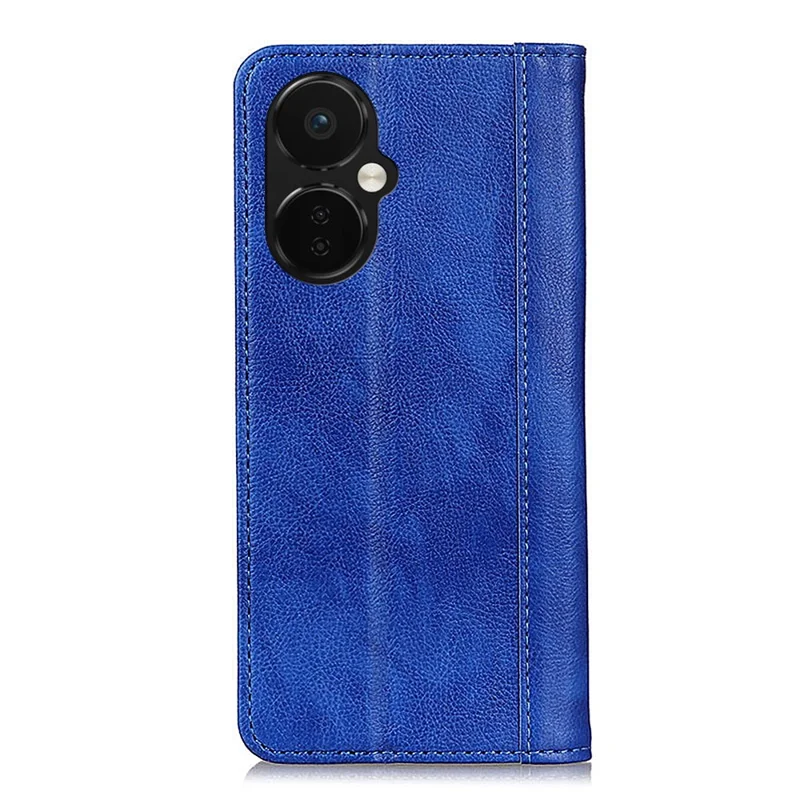 For OnePlus Nord CE 3 Lite 5G / Nord N30 5G Split Leather Stand Anti-drop Phone Case Litchi Texture Flip Wallet Phone Cover - Blue