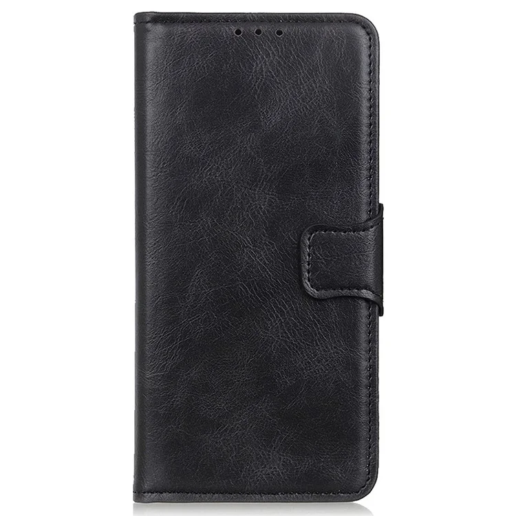 Handy-Hülle für Motorola Moto G53 5G / G13 4G / G23 4G, verrücktes Pferd-Textur-Wallet-Ständer, stoßfest, aus PU-Leder - Schwarz